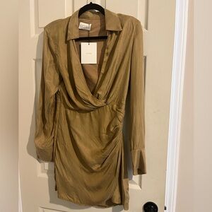 NWT DISSH Sasha Olive Wrap Dress